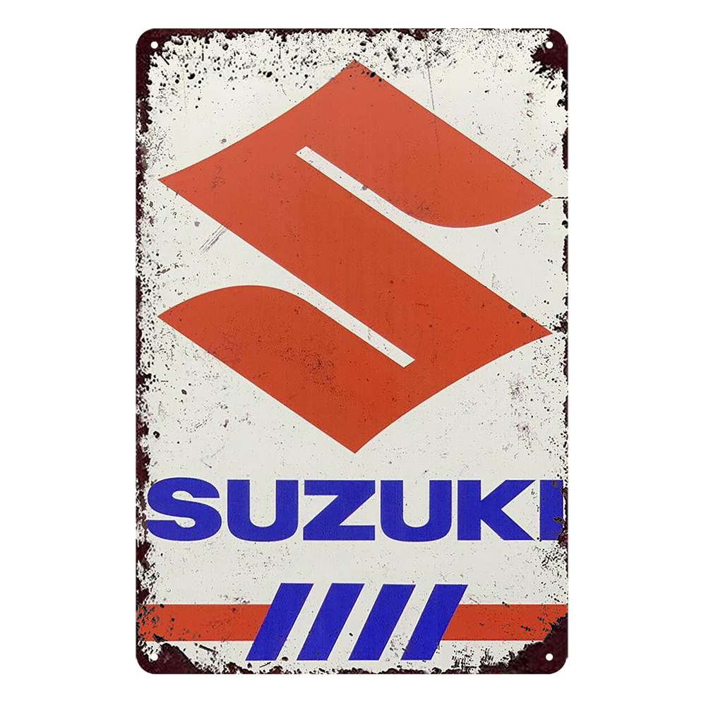 Suzuki Auto Rustic Metal Sign Vintage Tin Shed Garage Bar