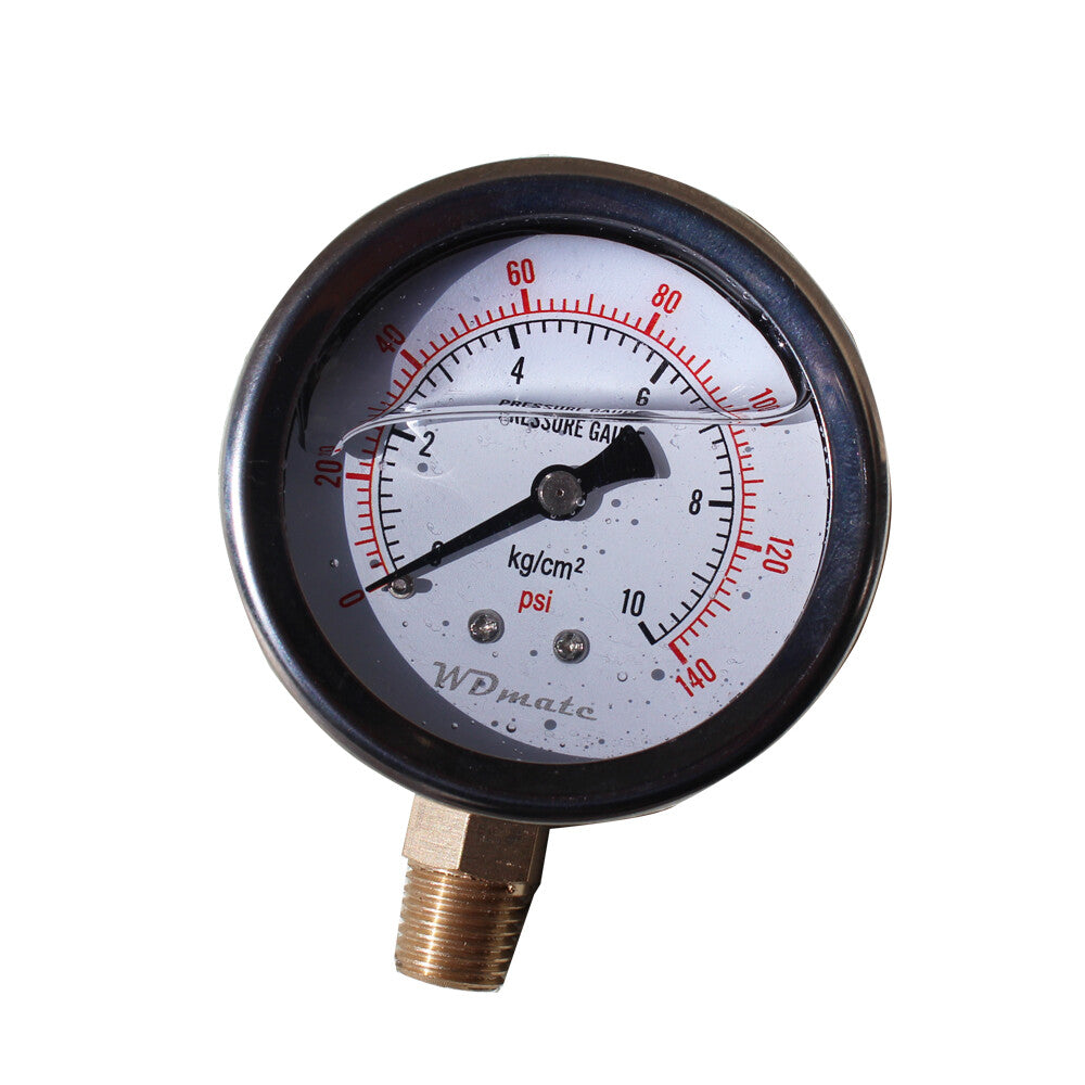 Liquid Oil Filled Pressure Gauge 63mm 140psi 10bar Bspt 1/4″ Dia 2.5” Fuel Meter