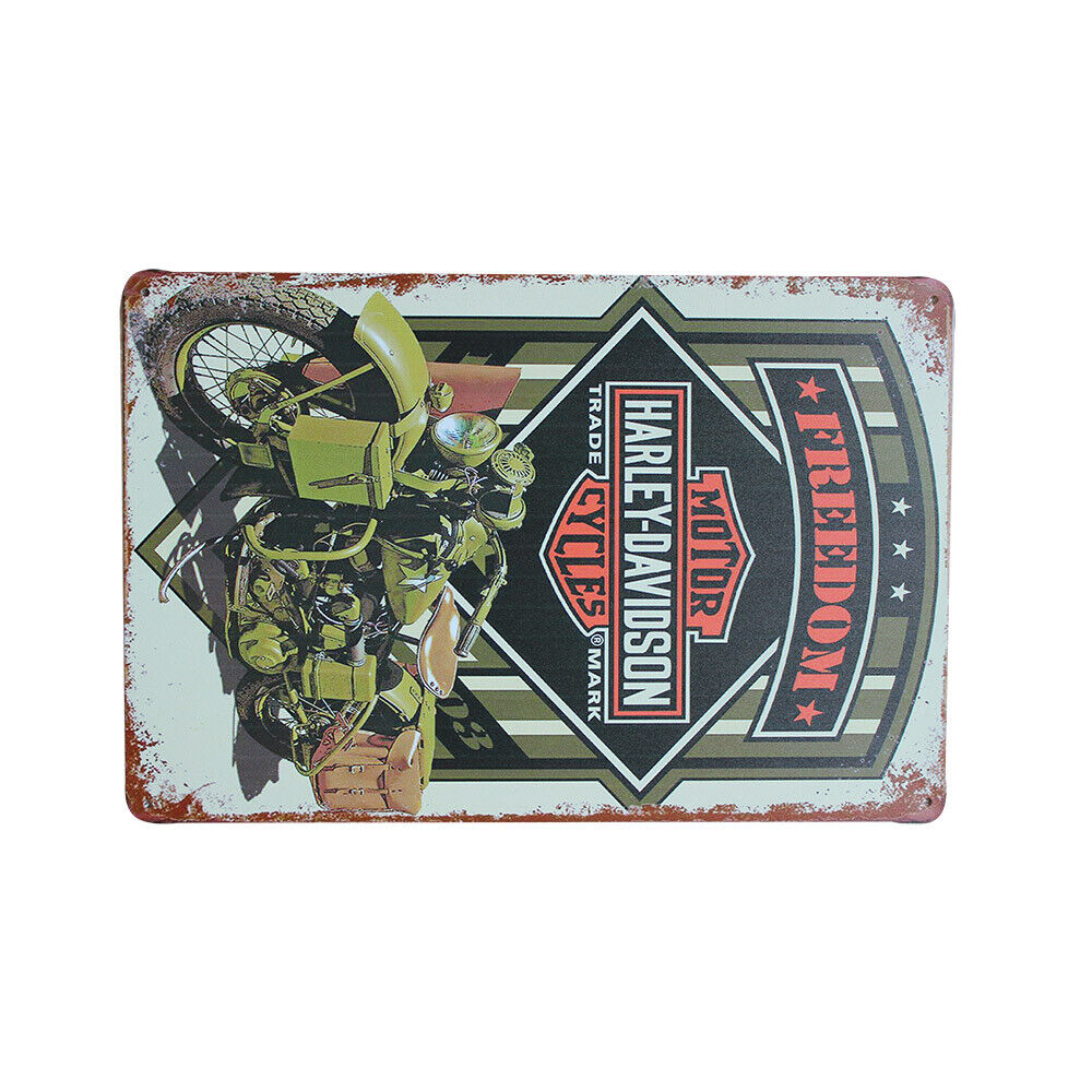 Metal Tin Sign Rustic Harley Davidson Freedom New Man Cave 200x300mm Cute Cheap H