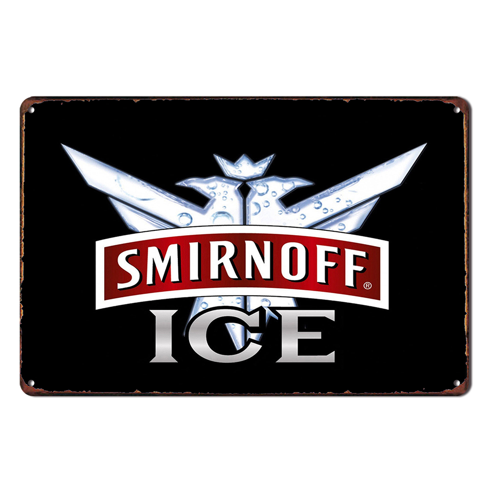 Smirnoff Ice Beer Drink Tin Metal Sign Rustic Look Vintage Man Cave