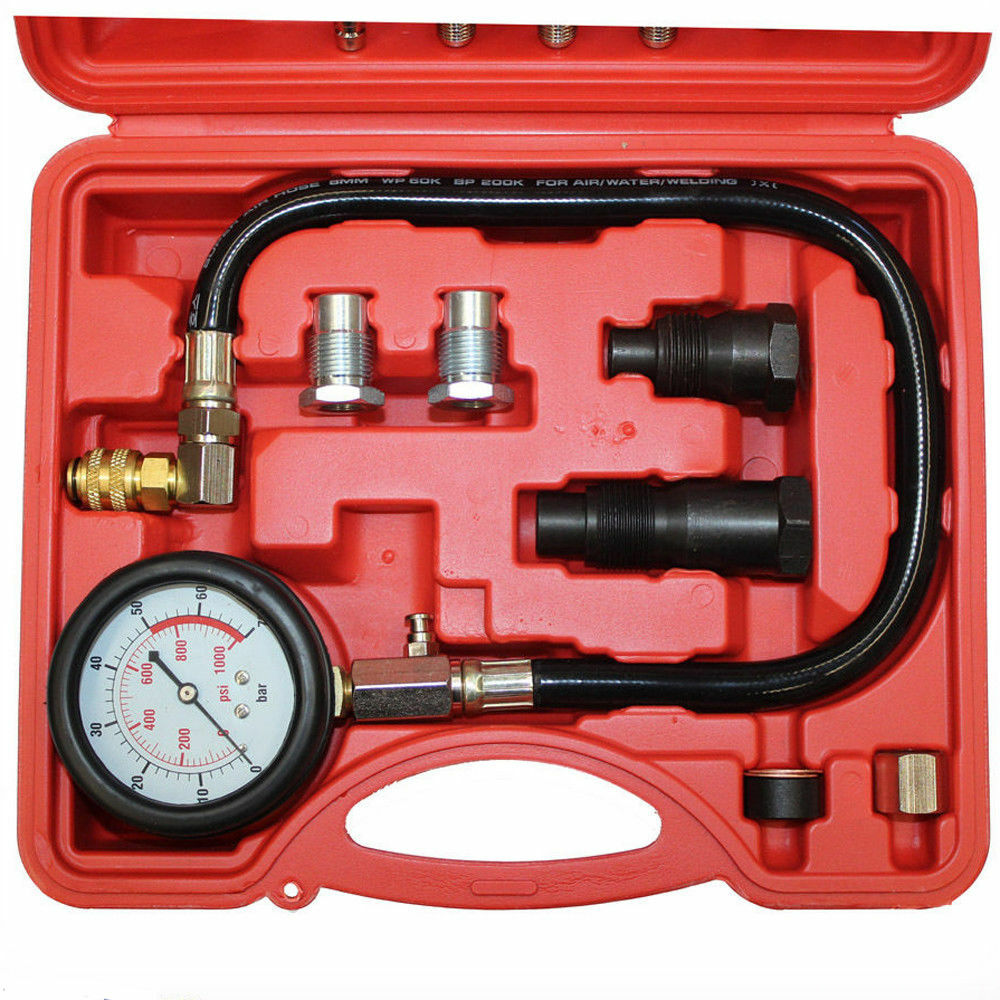 19pc Cylinder Oil Pressure Tester Engine Gauge Diesel Testing Car Repair Garage