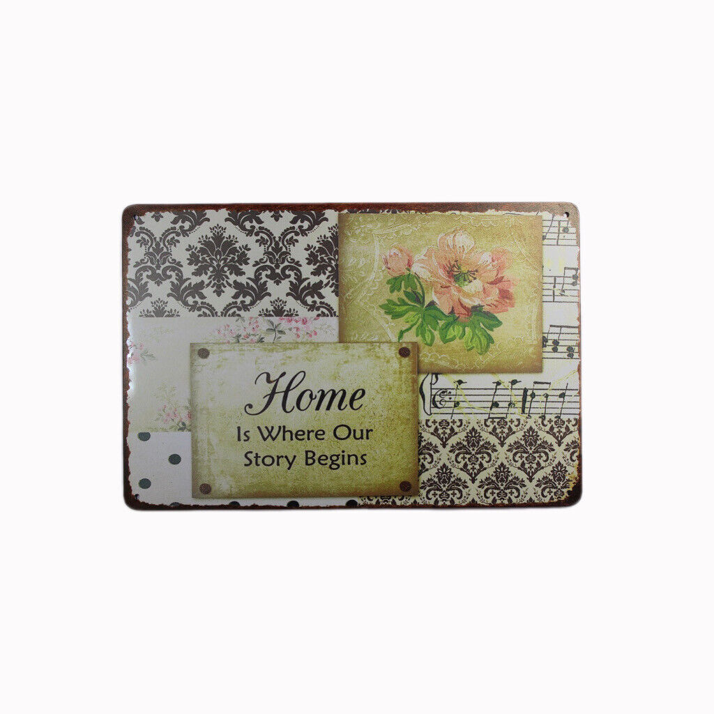 Tin Sign Home Story Begins Sprint Drink Bar Whisky Rustic Look