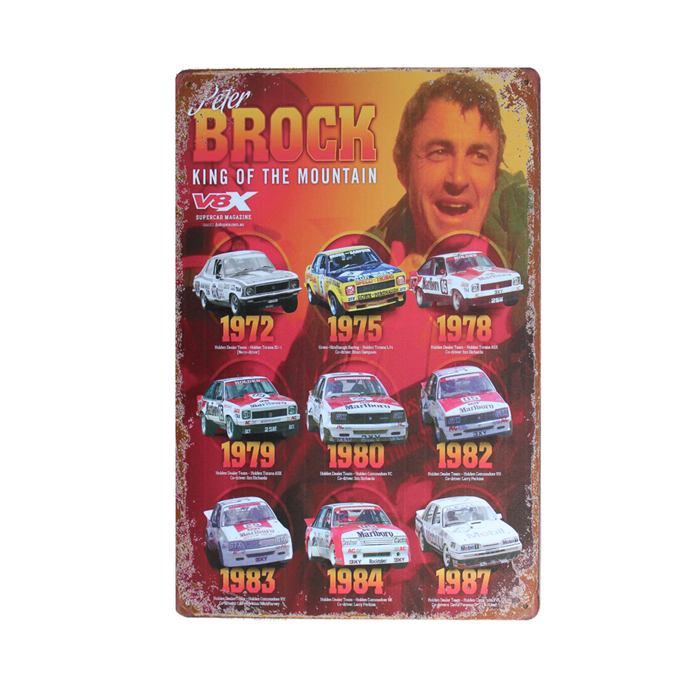 Metal Tin Sign Brock King Of The Mountain 200x300mm bar Shed & Man Cave