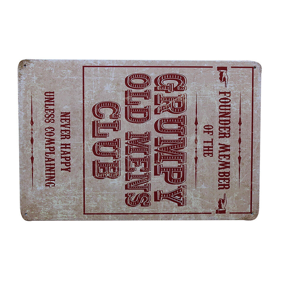 1x Metal Tin Sign Founder Member Of The Grumpy Old Mens Club 200x300mm Vintage R