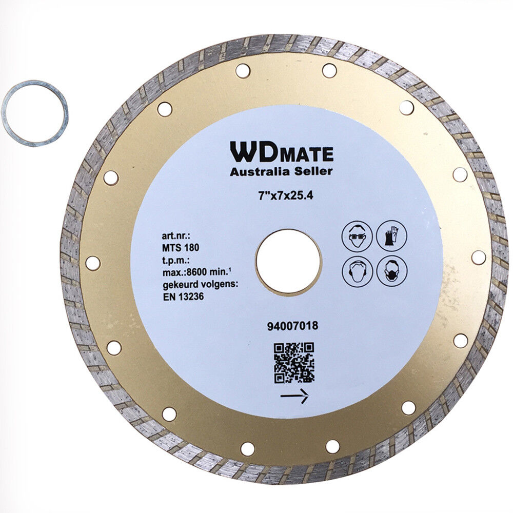 180mm Diamond Turbo Dry Wet Circular Saw Disc Cutting Blade 7*2.4mm 7″ 25.4mm