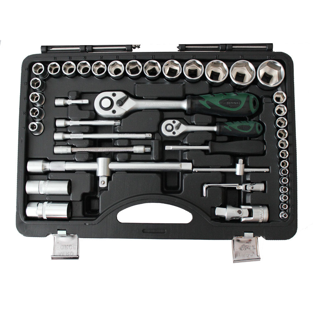 Comb Socket Spanner Set 59pc 1/4″1/2″ Dr. Ratchet Wrench 8-32mmcrv Tool 20003015