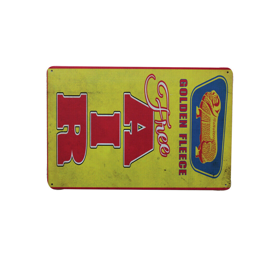 1x Metal Tin Sign Golden Fleece Free Air Shed & Bar 200x300mm Man Cave