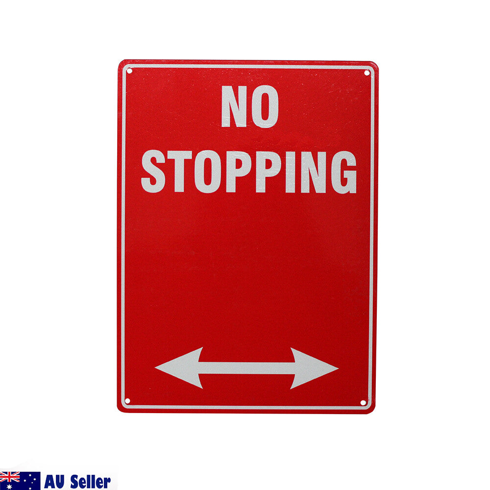 Warning Notice No Stopping Sign 200x300mm Metal Traffic Safety Al Waterproof
