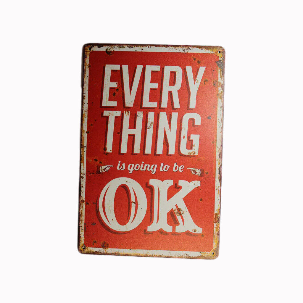 Tin Sign Every Thing Ok Sprint Drink Bar Whisky Rustic Look