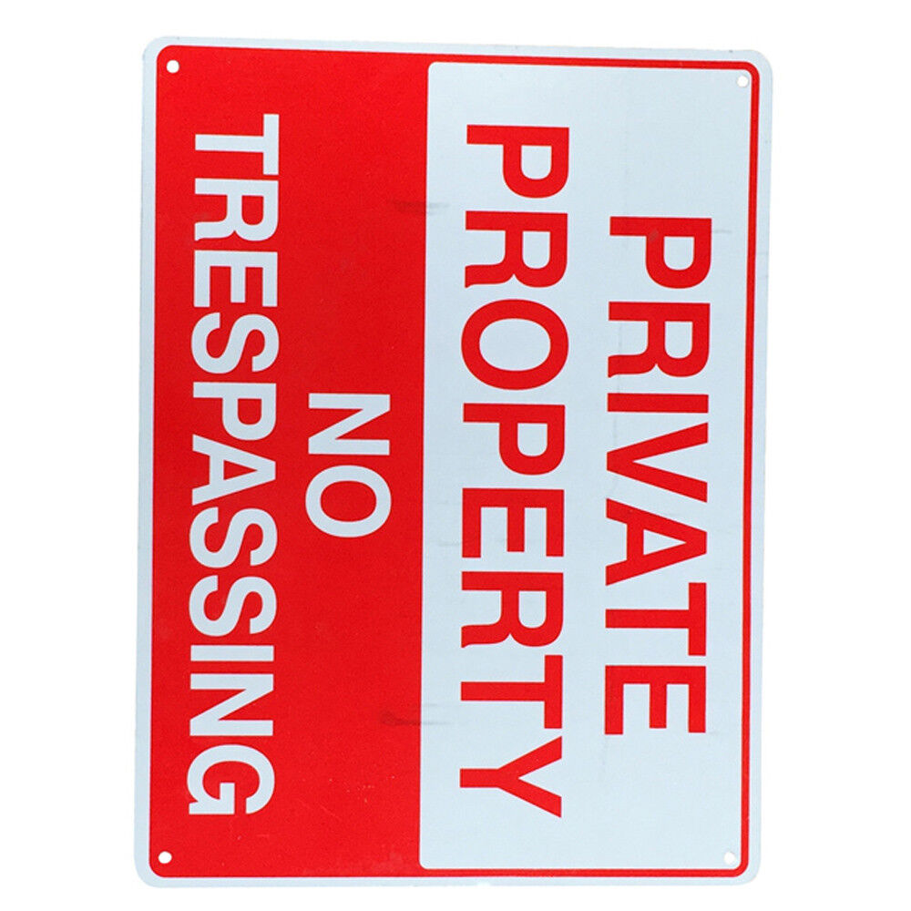 Warning Sign No Trespassing 200x300mm Metal Private Property Home Cctv Safe Mark