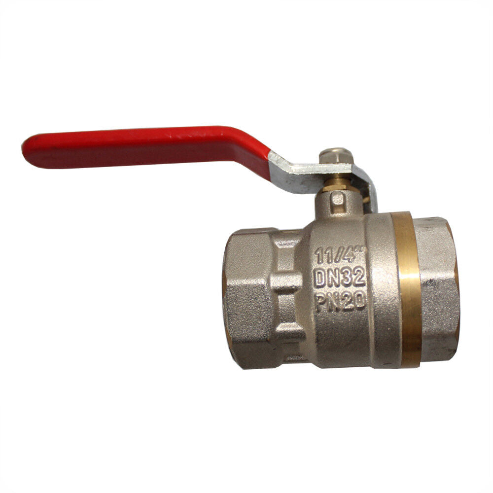 Ball Valve 1-1/4” Brass Dn32 Pn20 Plated F-female Plumbing Pipe Home Hd 94031004
