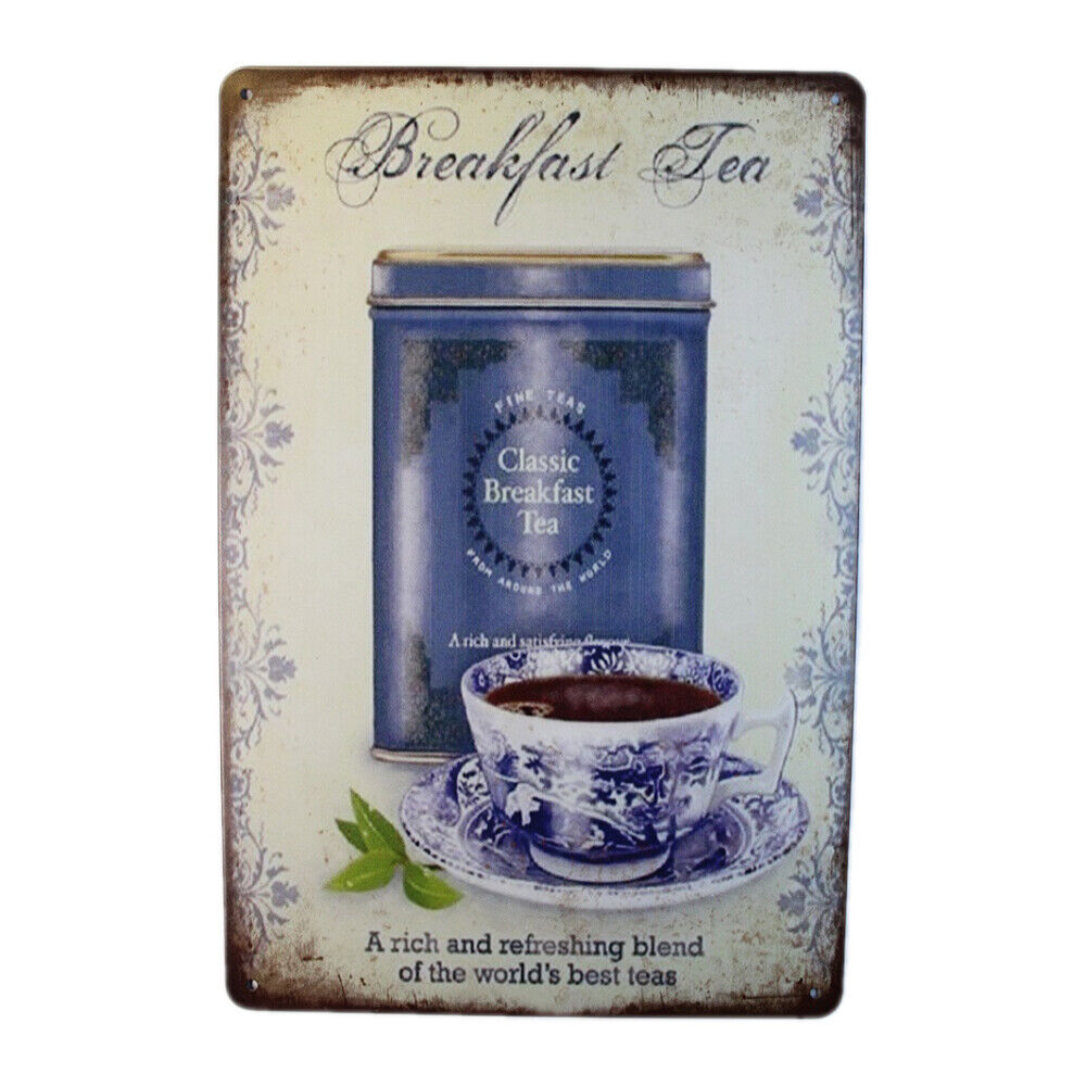 Tin Sign Breakfast Tea Sprint Drink Bar Whisky Rustic Look