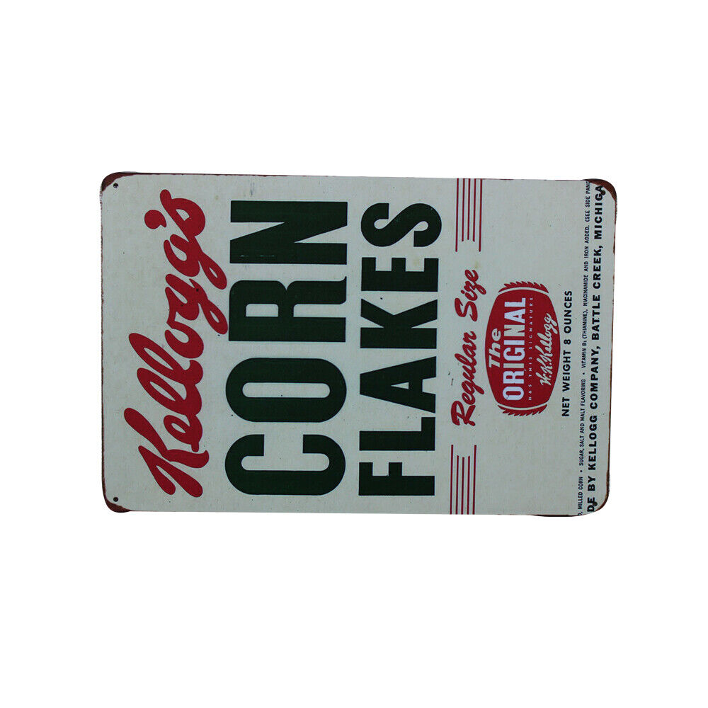 1x Metal Tin Sign Corn Flakes Kelloggs Regular Size New Man Cave 200x300mm