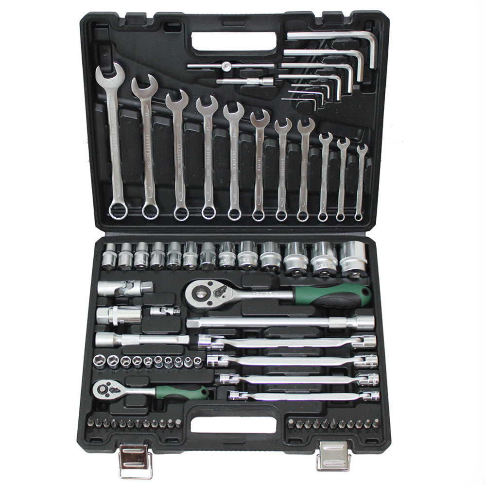 77pc 1/4″ 1/2″ Dr Comb Socket 1-32mm Bit Bar Joint Ratchet Wrench Hand 20003048