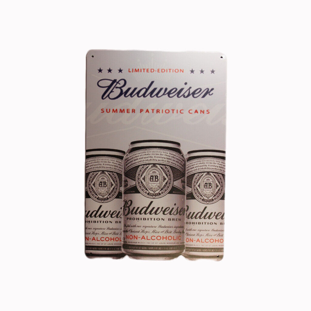 Tin Sign Budweiser Beer Sprint Drink Bar Whisky Rustic Look
