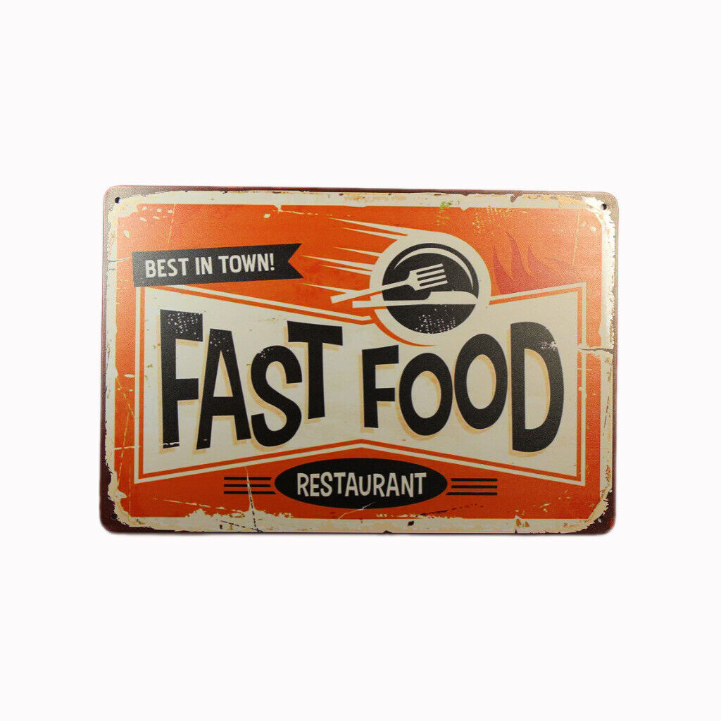 Tin Sign Fast Food Sprint Drink Bar Whisky Rustic Look
