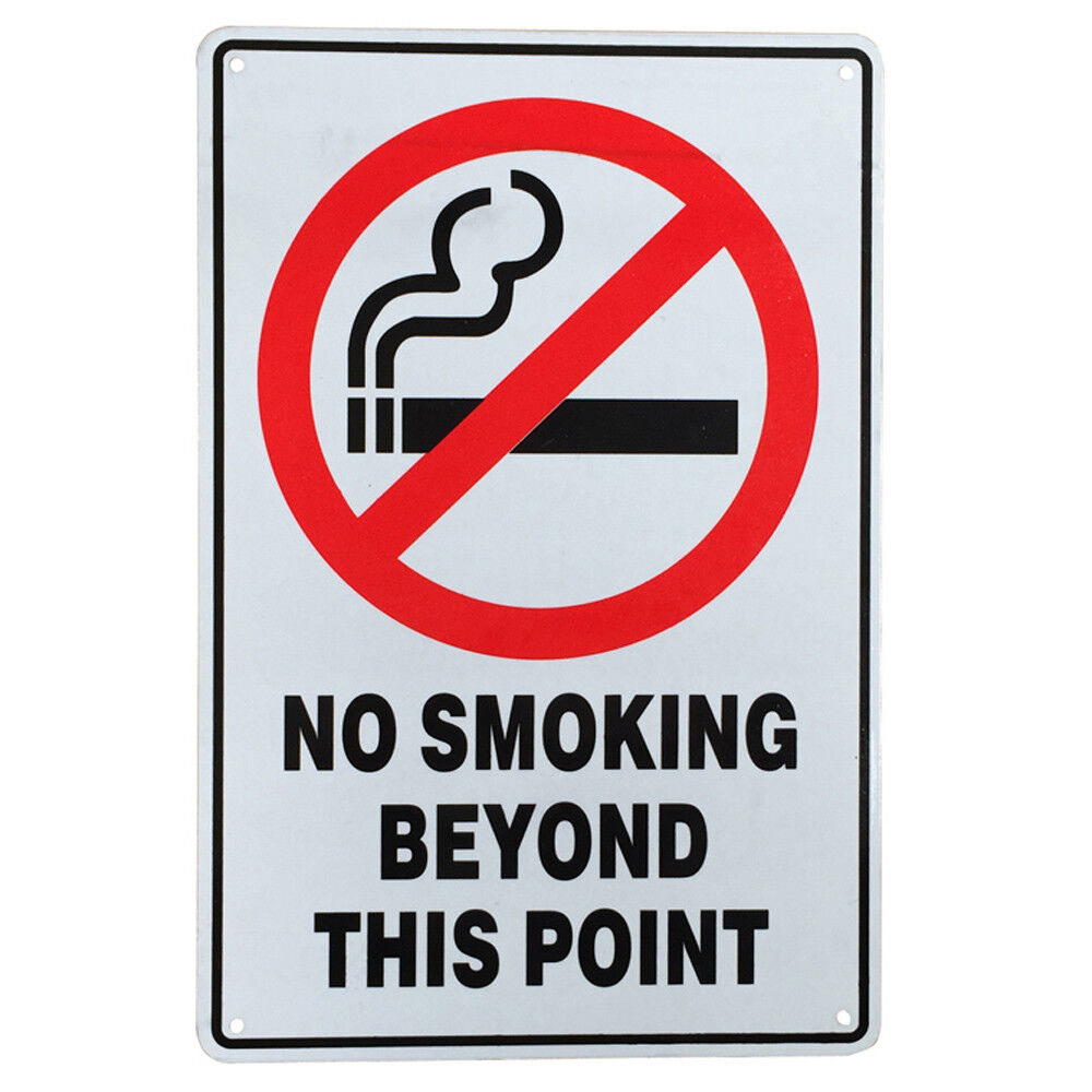 Warning Safety Sign No Smoking Beyond This Point Notice 200x300mm Metal Health