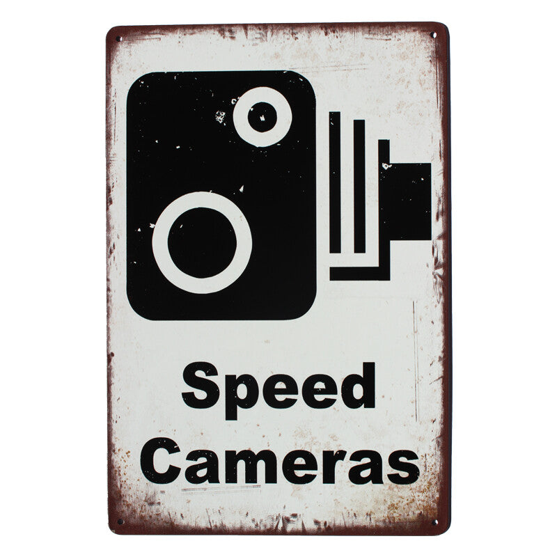 Warning Sign Tin Sign 200x300mm Metal Speed Cameras High Quality