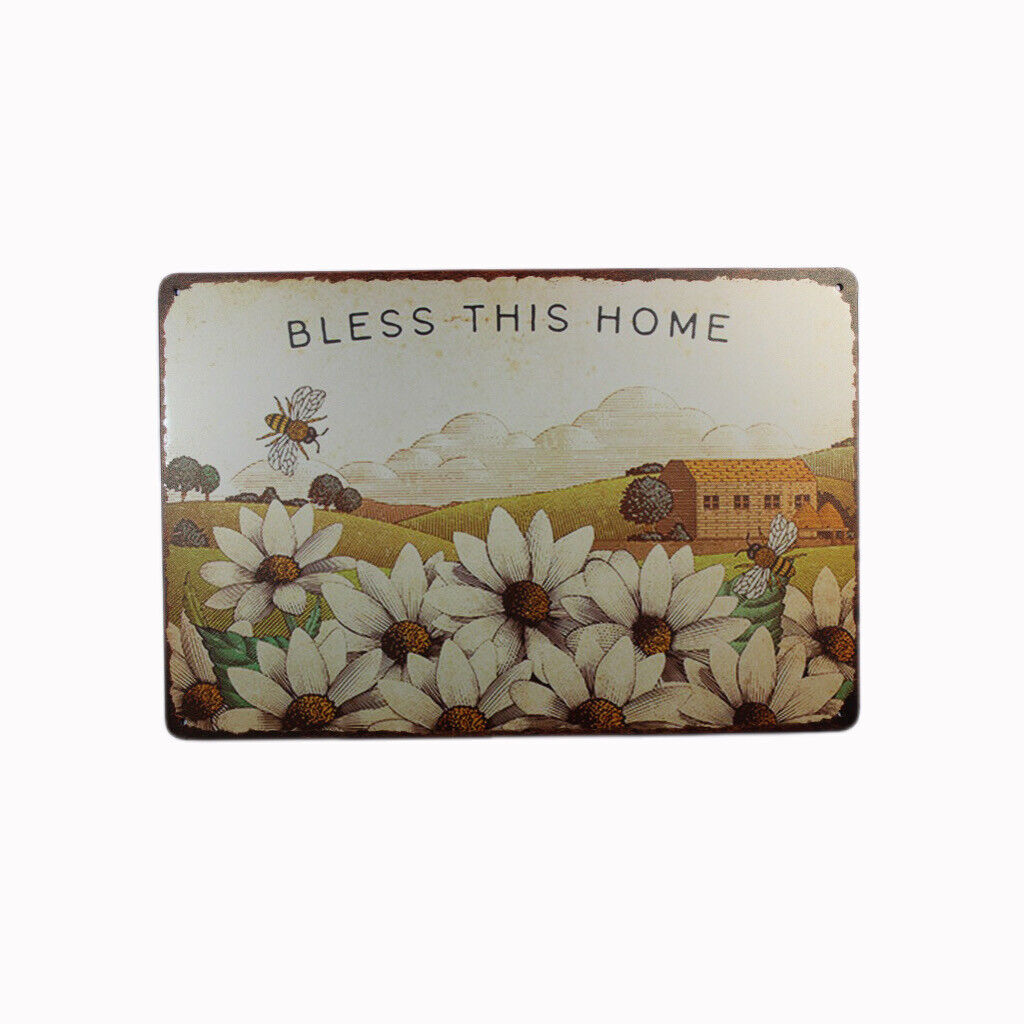 Tin Sign Bless This Home Sprint Drink Bar Whisky Rustic Look