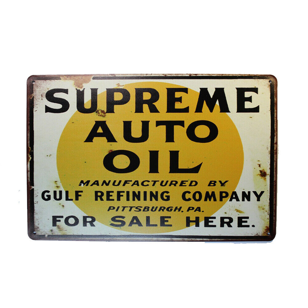 Tin Sign Supreme Auto Oil Sprint Drink Bar Whisky Rustic Look