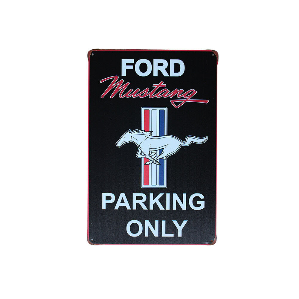 Metal Tin Sign Ford Mustang Parking Only 200x300mm Metal Novelty Sign