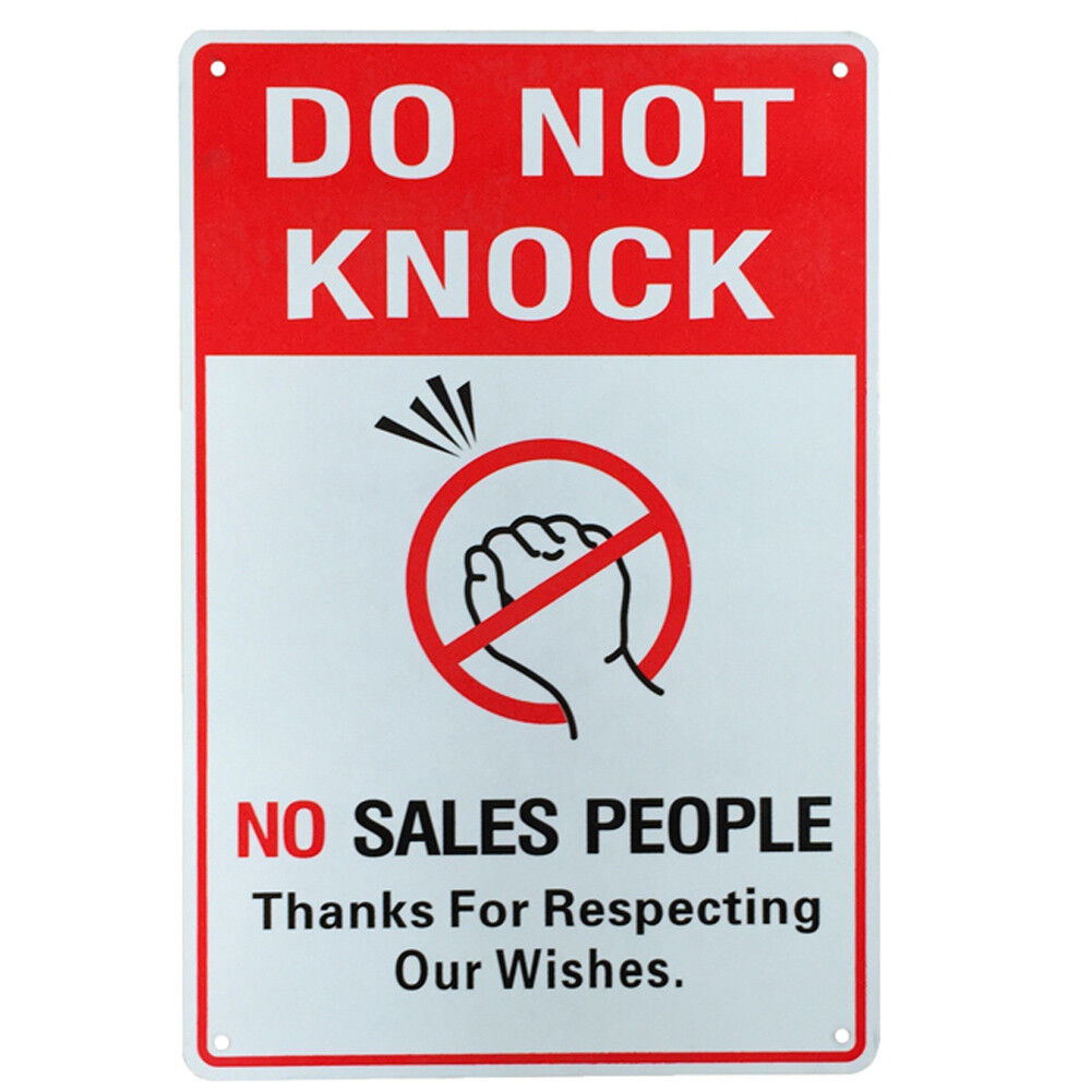Warning Sign Do Not Knock Sales People 200x300mm Metal Notice Private Property