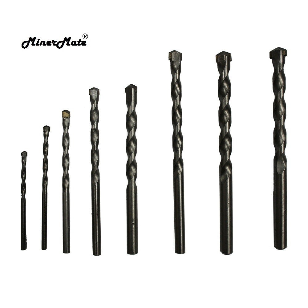 Masonry Drills Bit Set Cr Plated 3-10mm 8pcs Concrete Carbide Tip Metric