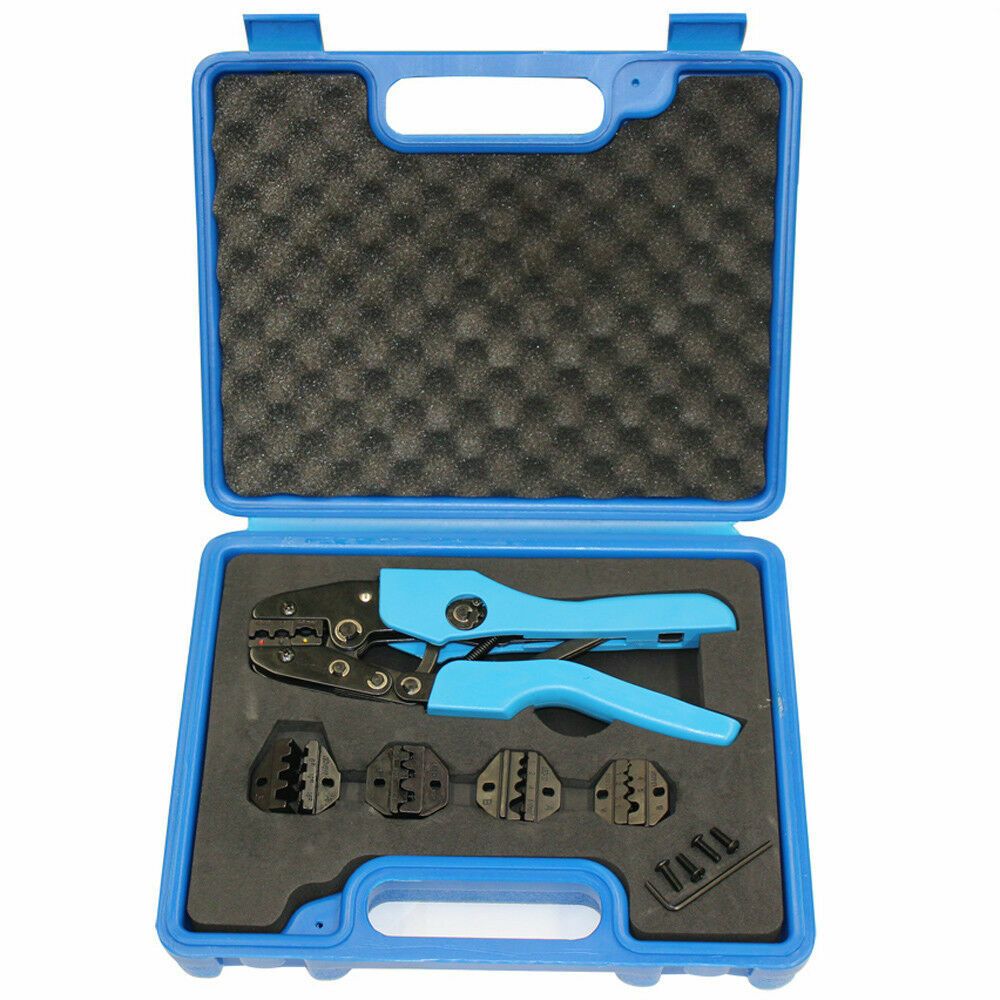 Ratchting Crimper Plier 5 Die Versatile Wire Crimping Kit Non Insulated Ferrules