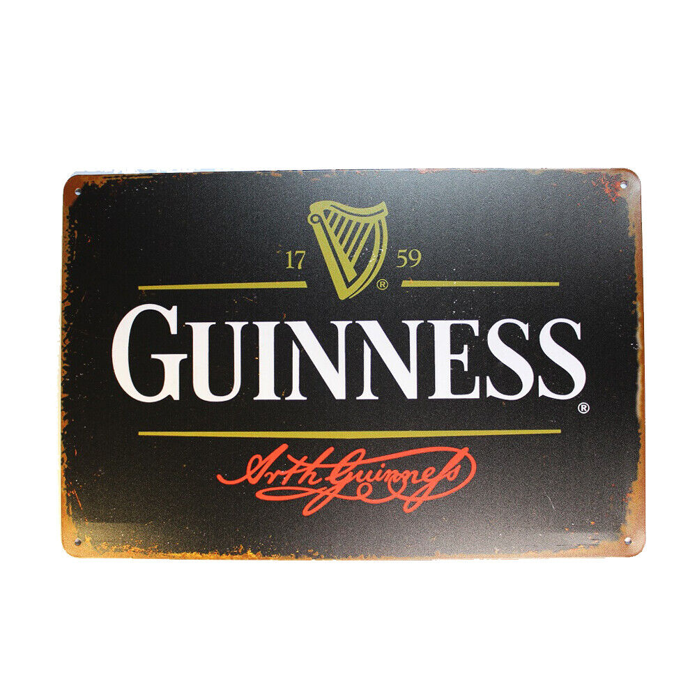 Tin Sign Guinness Sprint Drink Bar Whisky Rustic Look