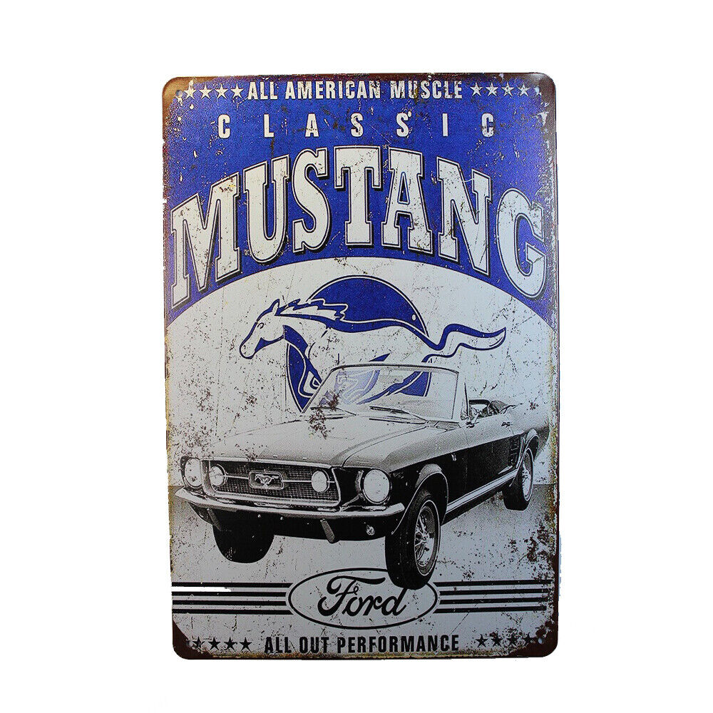 Tin Sign Mustang Ford Sprint Drink Bar Whisky Rustic Look