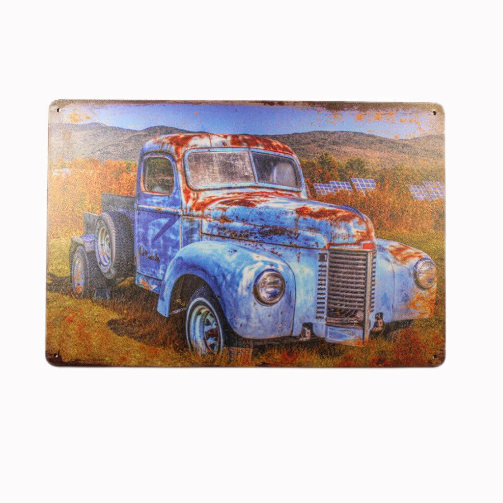 Tin Sign Blue Car Sprint Drink Bar Whisky Rustic Look