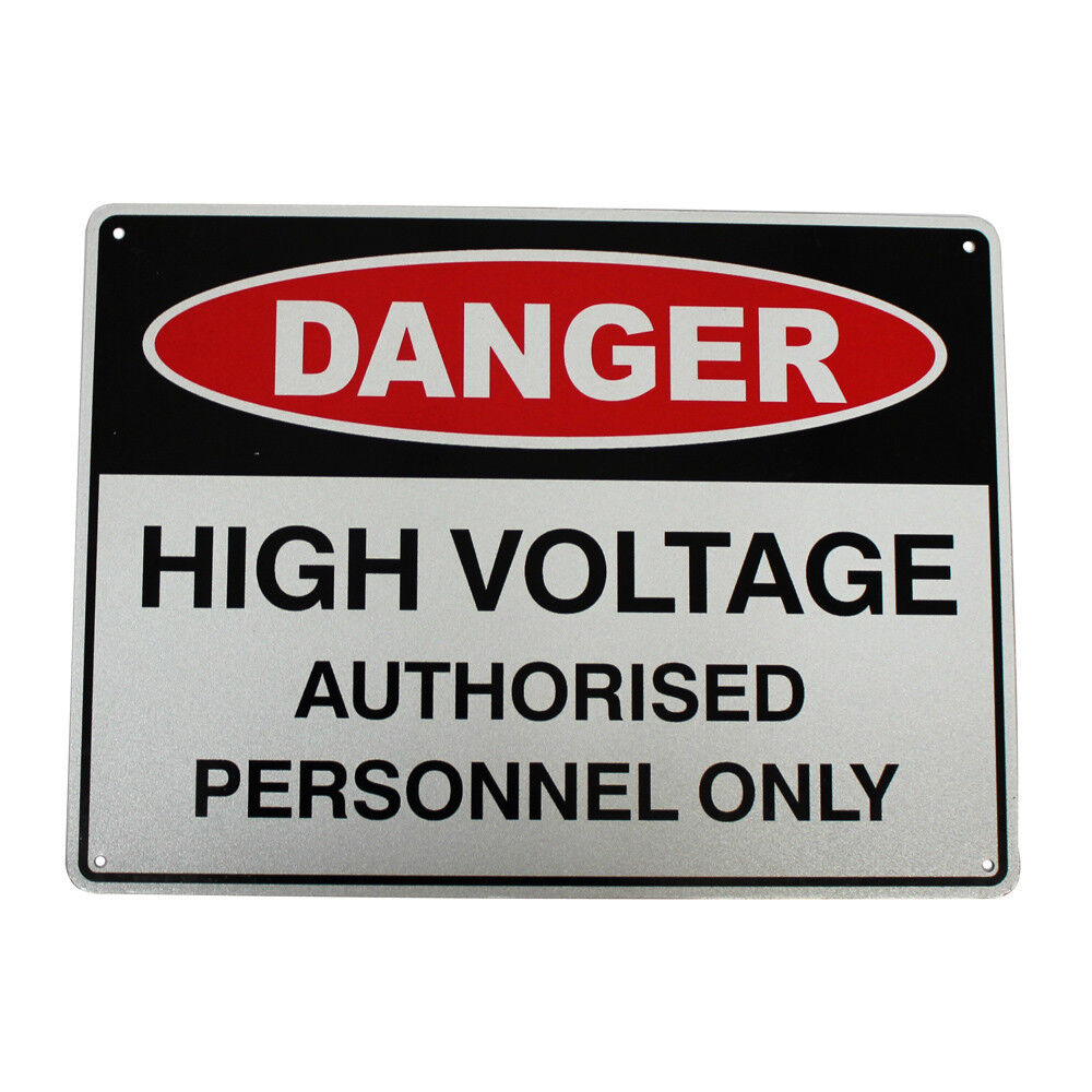 Danger High Voltage Authorized Personnel Only Sign 200x 300mm Metal Security