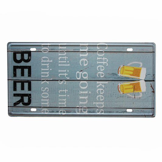 Tin Sign Coffee Keeps Me Going Until It's Time Beer Metal 150x300mm