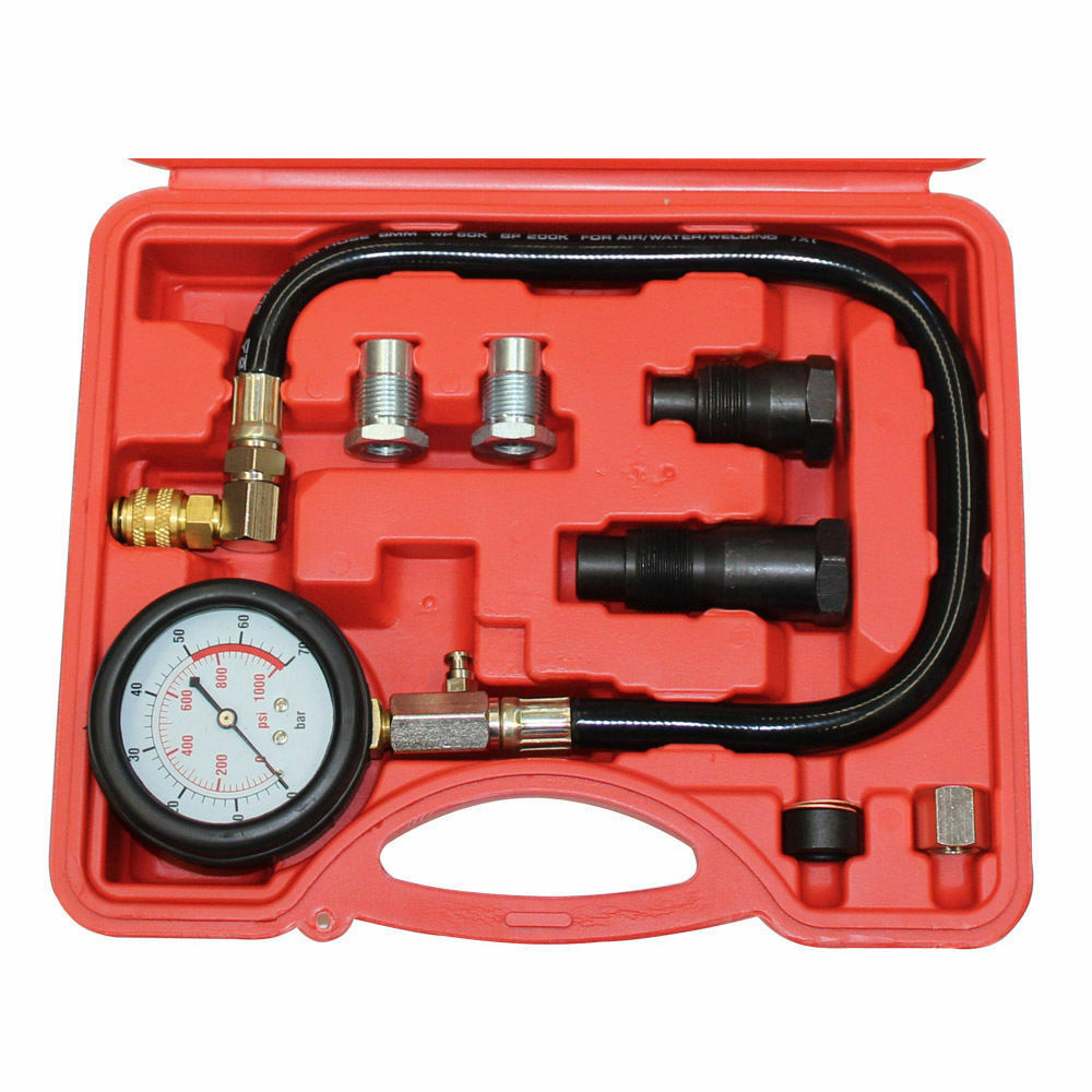 19pc Cylinder Oil Pressure Tester Engine Gauge Diesel Testing Car Repair Garage