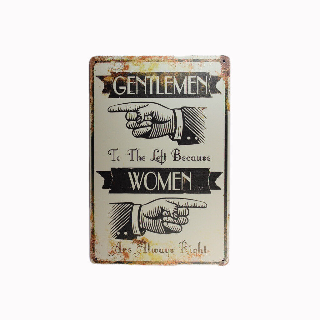 Tin Sign Gentlemen Women Sprint Drink Bar Whisky Rustic Look