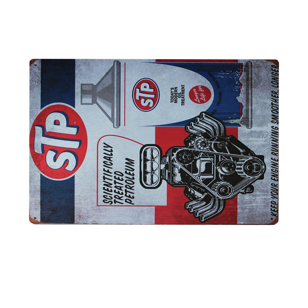 Metal Tin Sign Stp Rustic Look Vintage 200x300mm Man Cave Shed Garage & Bar Sign