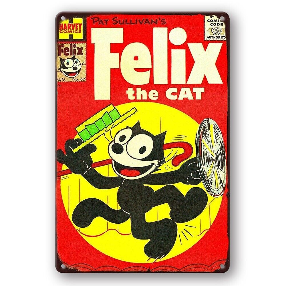 Tin Sign Felix The Cat Marvey Pat Sullivan's Metal Plate Rustic Decorative Vinta