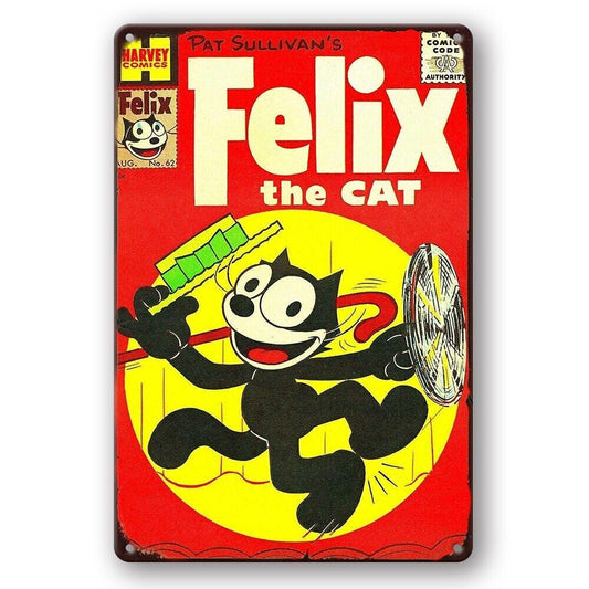 Tin Sign Felix The Cat Marvey Pat Sullivan's Metal Plate Rustic Decorative Vinta