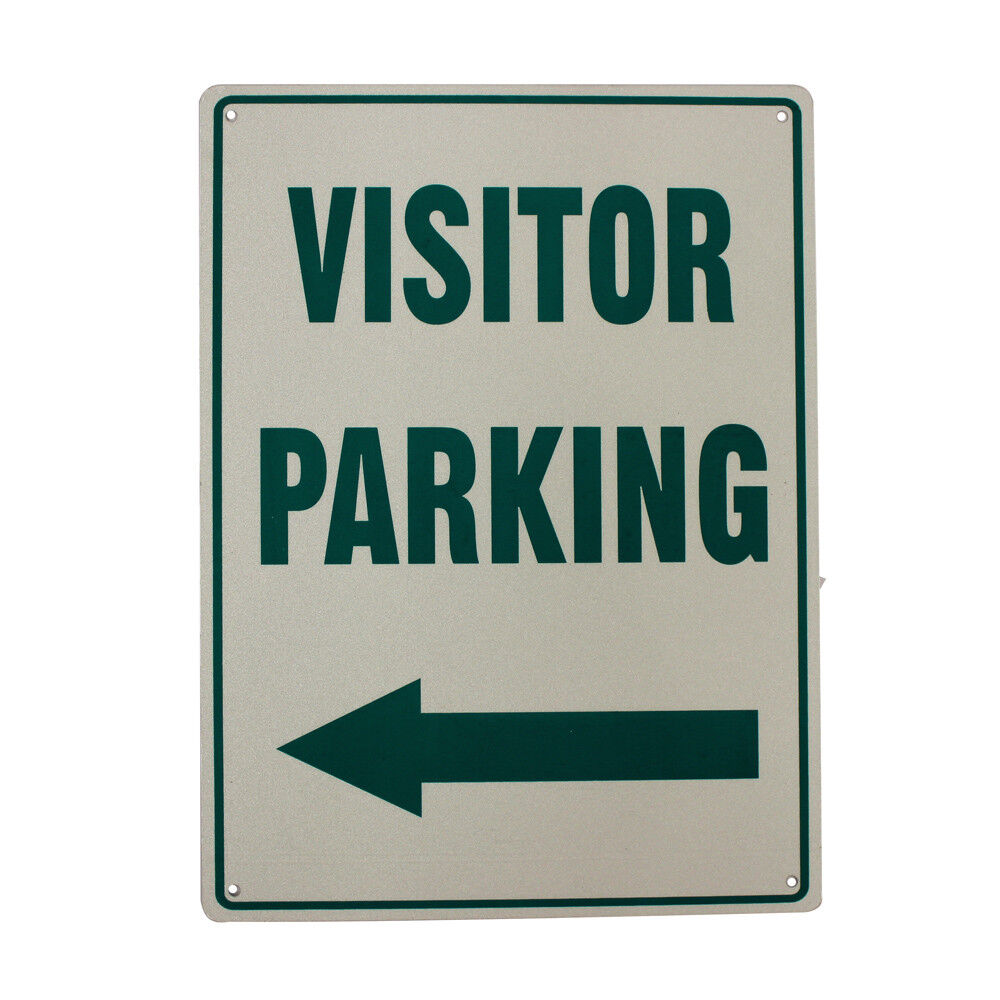 Warning Notice Visitor Parking Sign Left Arrow metal Sign 200x300mm Office Pro
