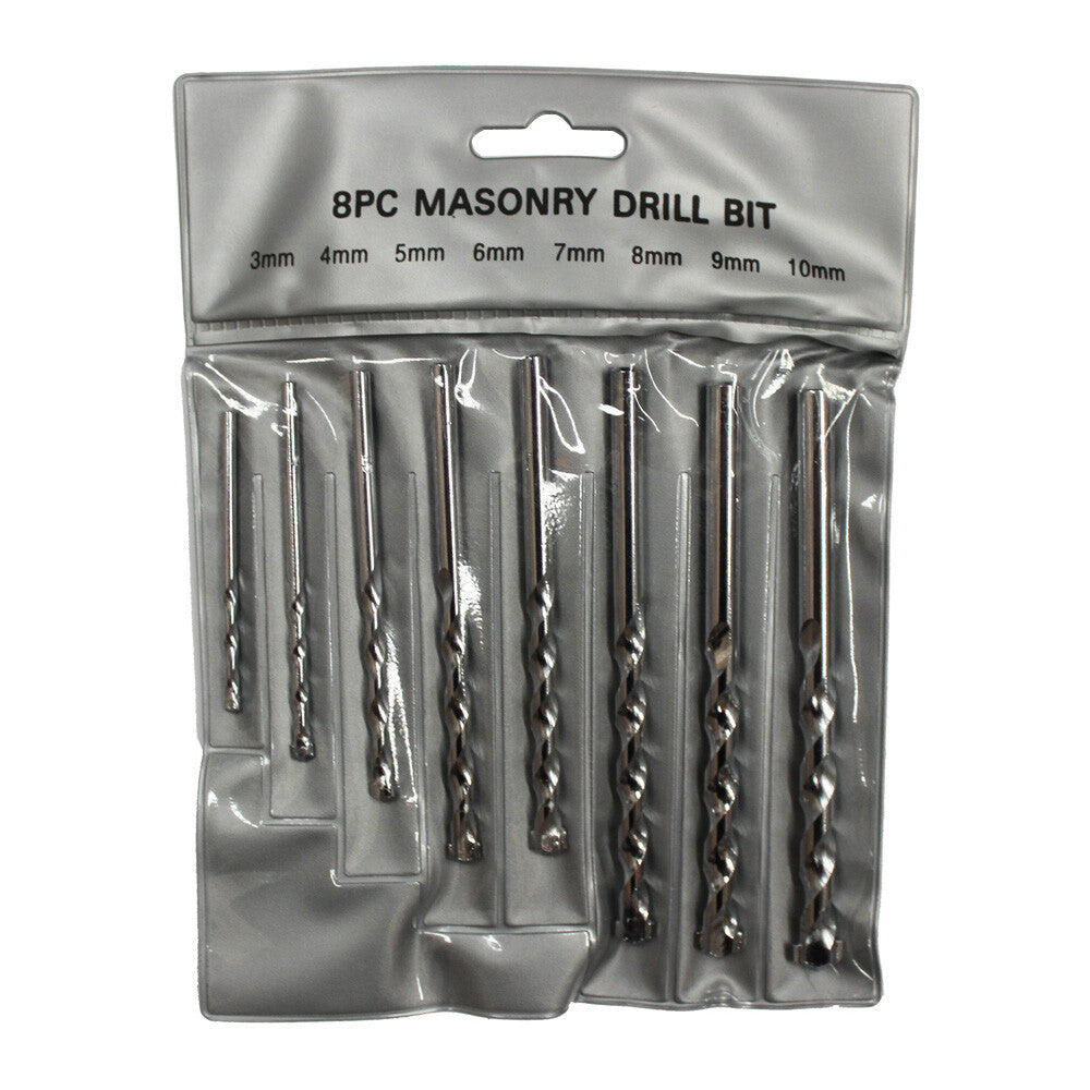 8pcs Masonry Drill Bit Set 3-10mm Carbide Tip Brick Wall Concrete