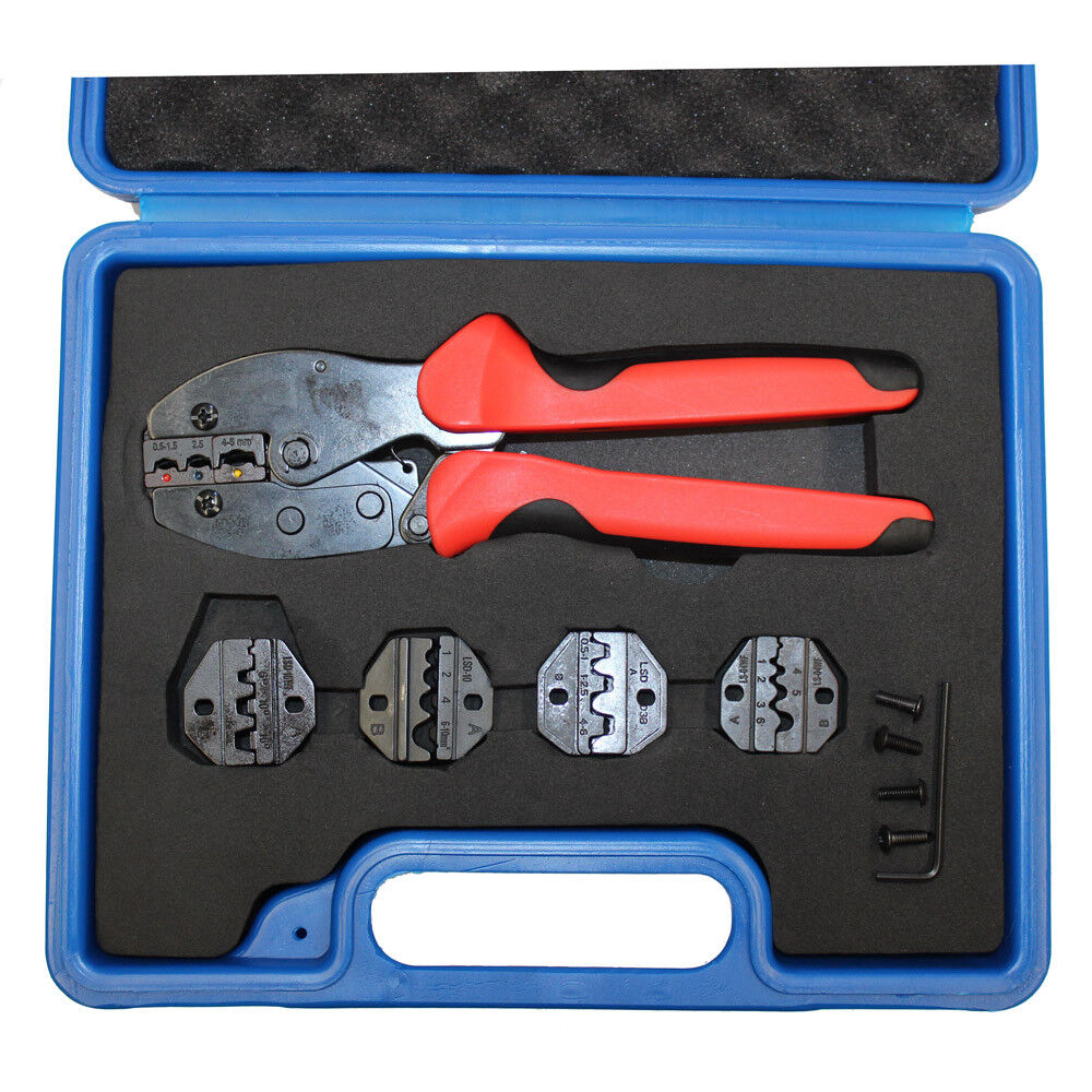 5 Die Pro Crimping Tool Wire Ratchet Crimper Bootlace Barrel N-insulate