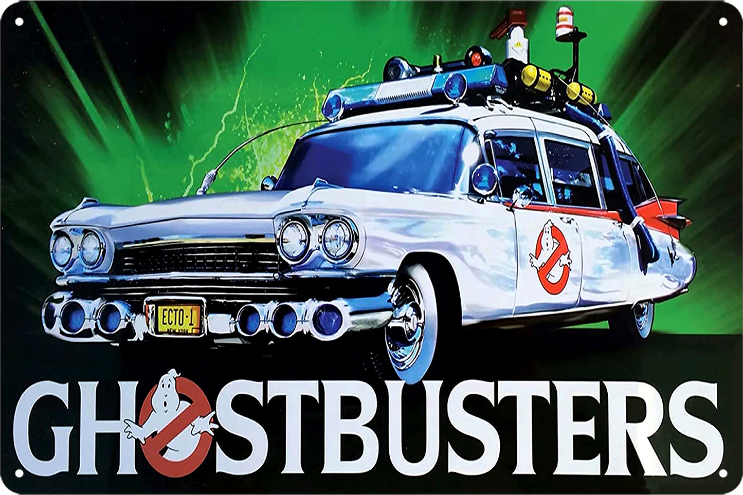 2x Ghostbusters Tin Metal Sign Rustic Look Vintage Car