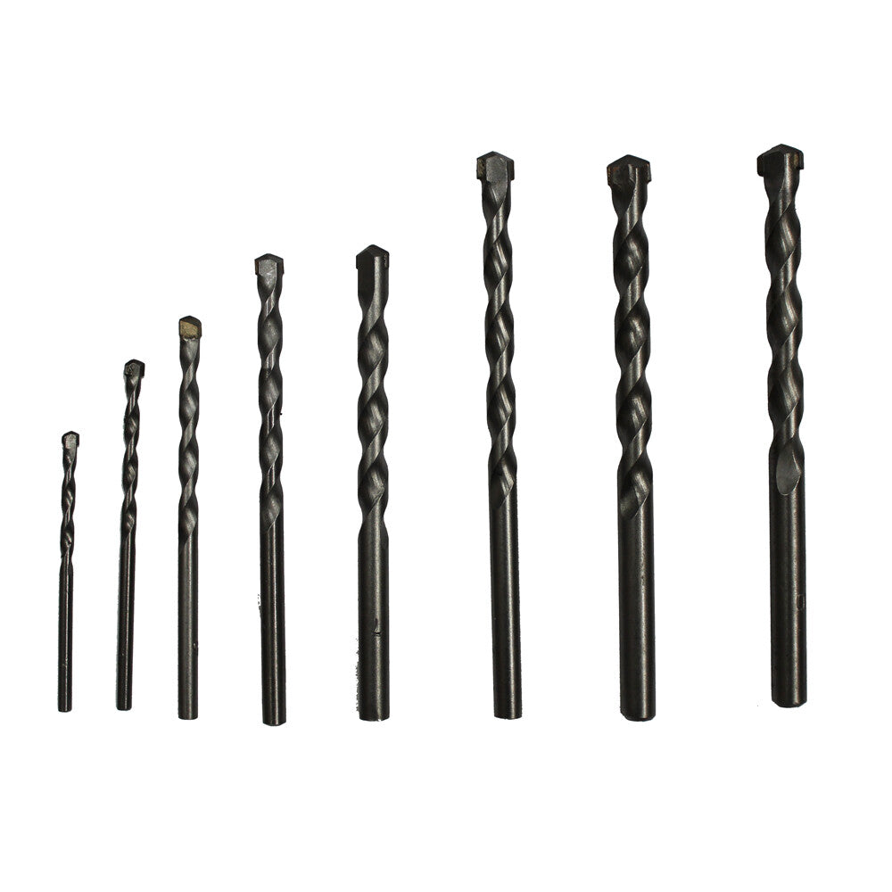 8pcs Masonry Drills Bit Set Cr Plated 3-10mm Concrete Carbide Tip Metric