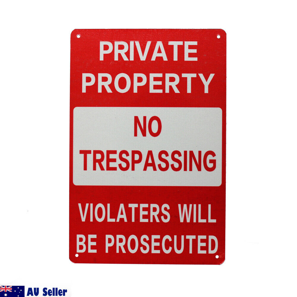 Warning Sign No Trespassing 200x300mm Metal Private Property Home Safe Notice
