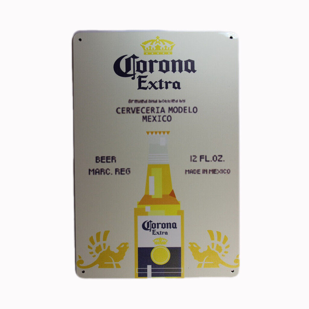 Tin Sign Corona Beer Sprint Drink Bar Whisky Rustic Look