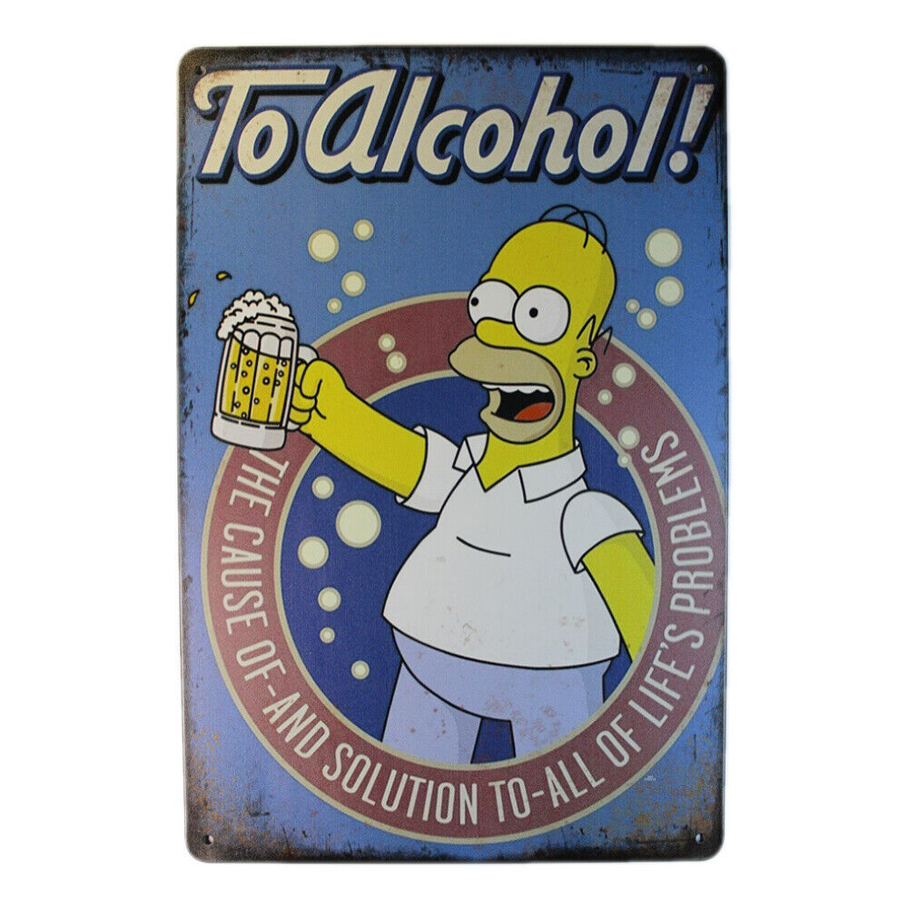 Tin Sign To Alcohol! Sprint Drink Bar Whisky Rustic Look