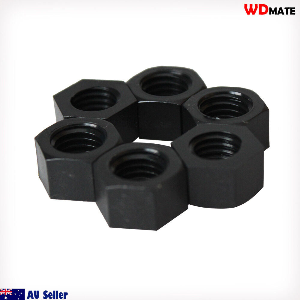 5x Nylon Nut Black M12x1.75mm Light Strong Electrically Insulating Nuts