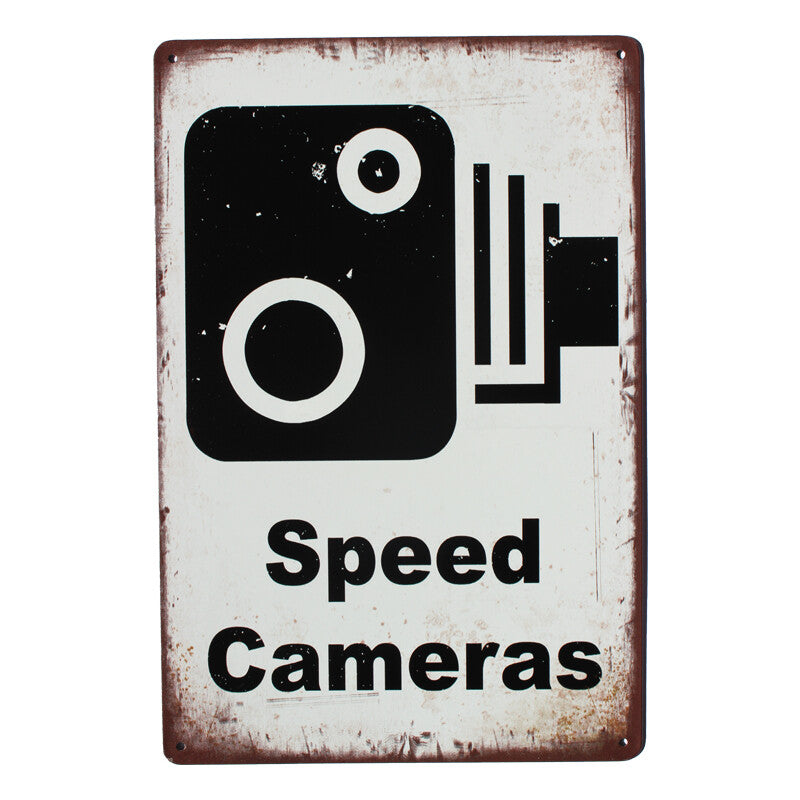 Warning Sign Tin Sign 200x300mm Metal Speed Cameras High Quality