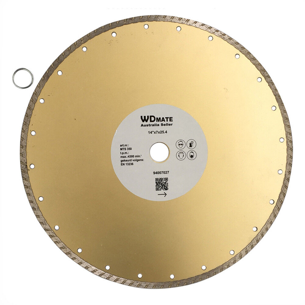 350mm Turbo Saw Blade Diamond Dry Wet 7*3mm Cutting Wheel Disc 25.4/22mm