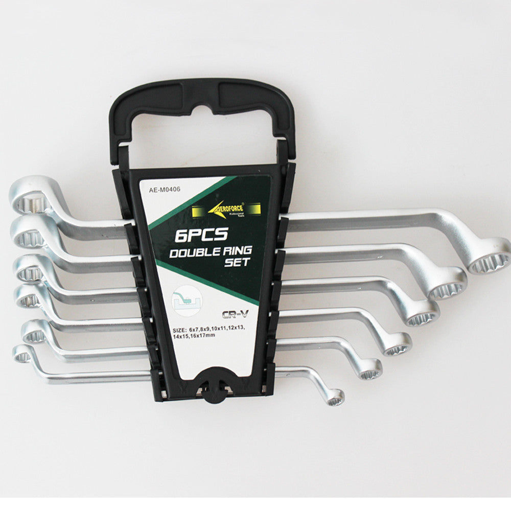 6pc 6-17mm Combination Double Ring Wrench Ratchet Crv Din Pro Auto Tool 20003043